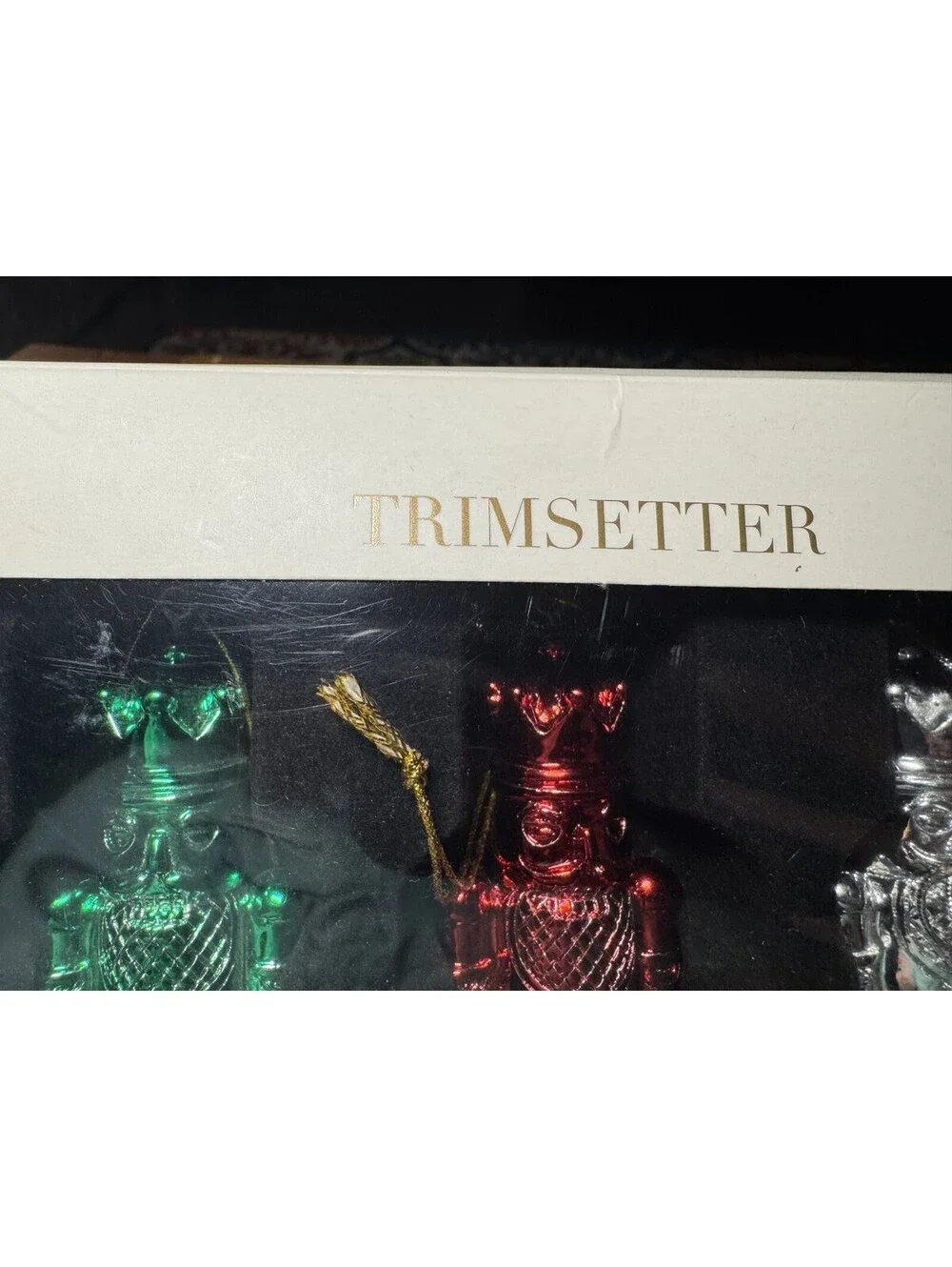 Trimsetter by Dillard's Santa’s Toy Bag Nutcracker set Of 3 Ornaments 4.75” READ